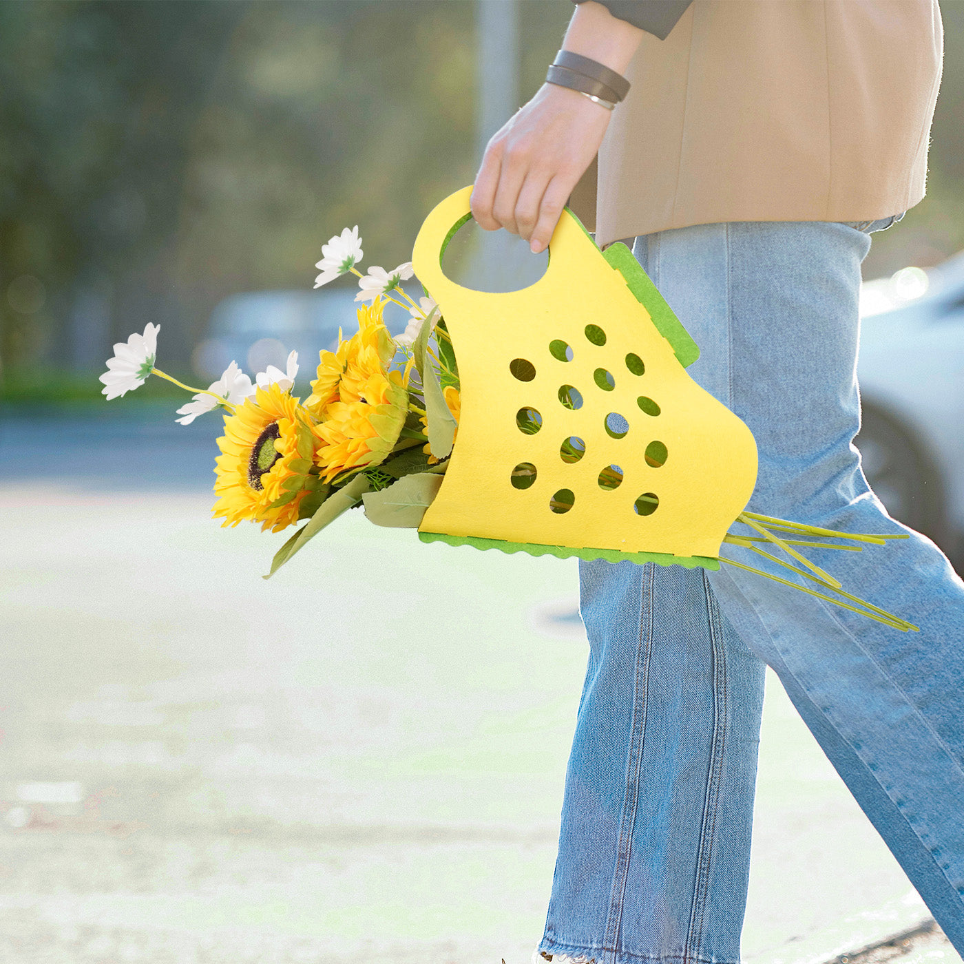 Flower Felt Tote Bag