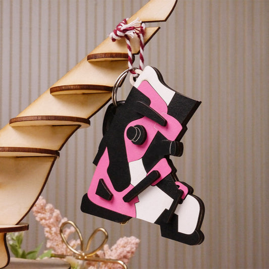 Wooden Pendant 04 Ski Boots