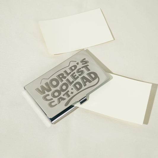 Fathers Day Cat Dad Business Card Holder