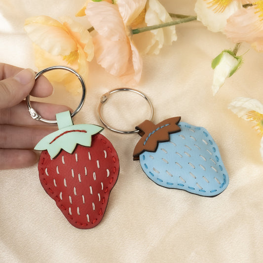 Strawberry Leather Stuffed Fruits Charm