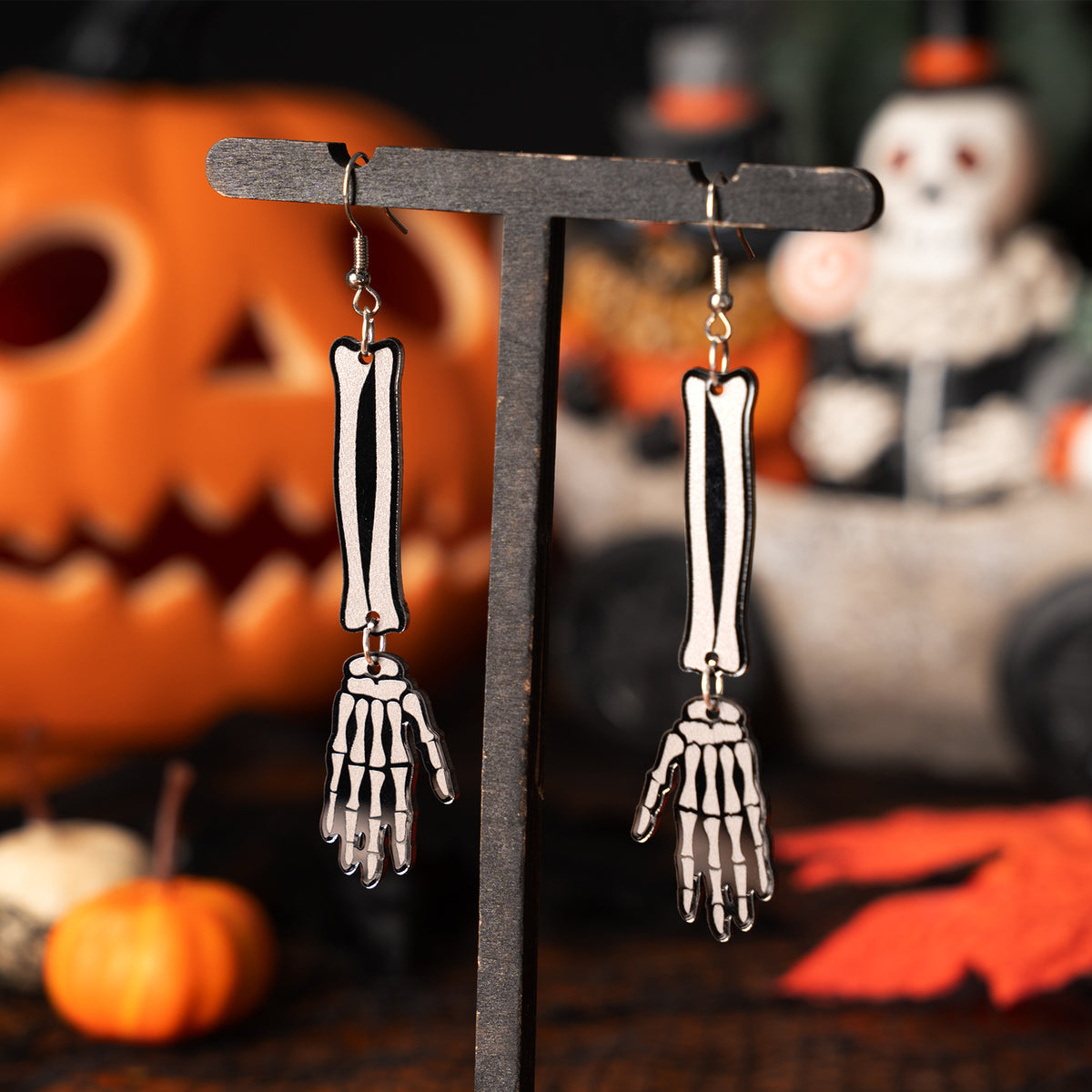 Halloween Skeleton Arm Earrings
