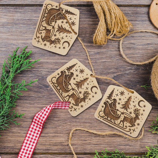 Christmas Snow Sleigh Coaster Ornament