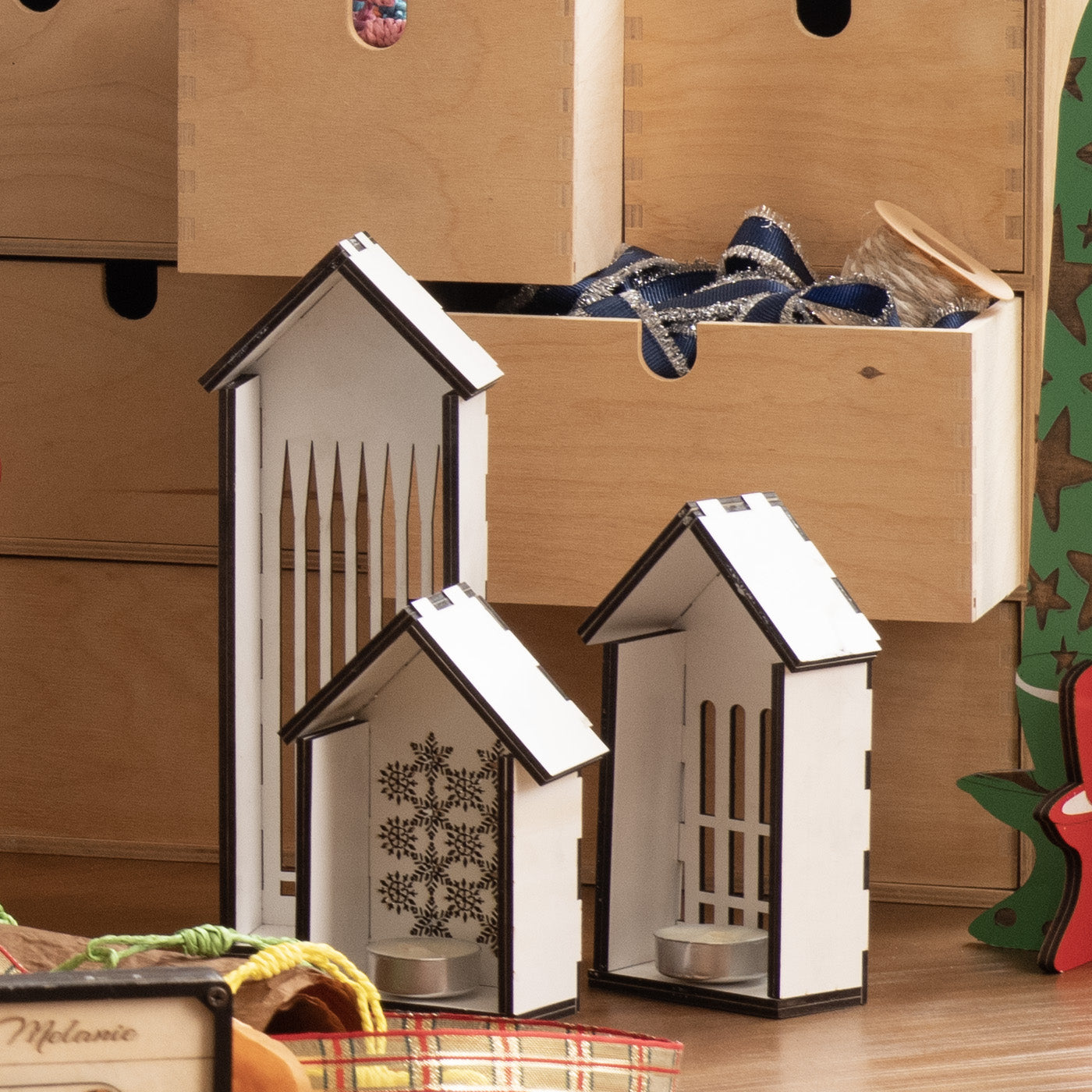 House shaped candle holder