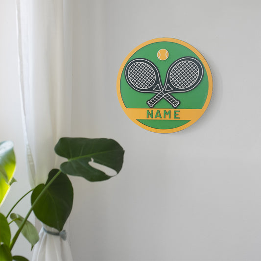 Wooden tennis ball decoration