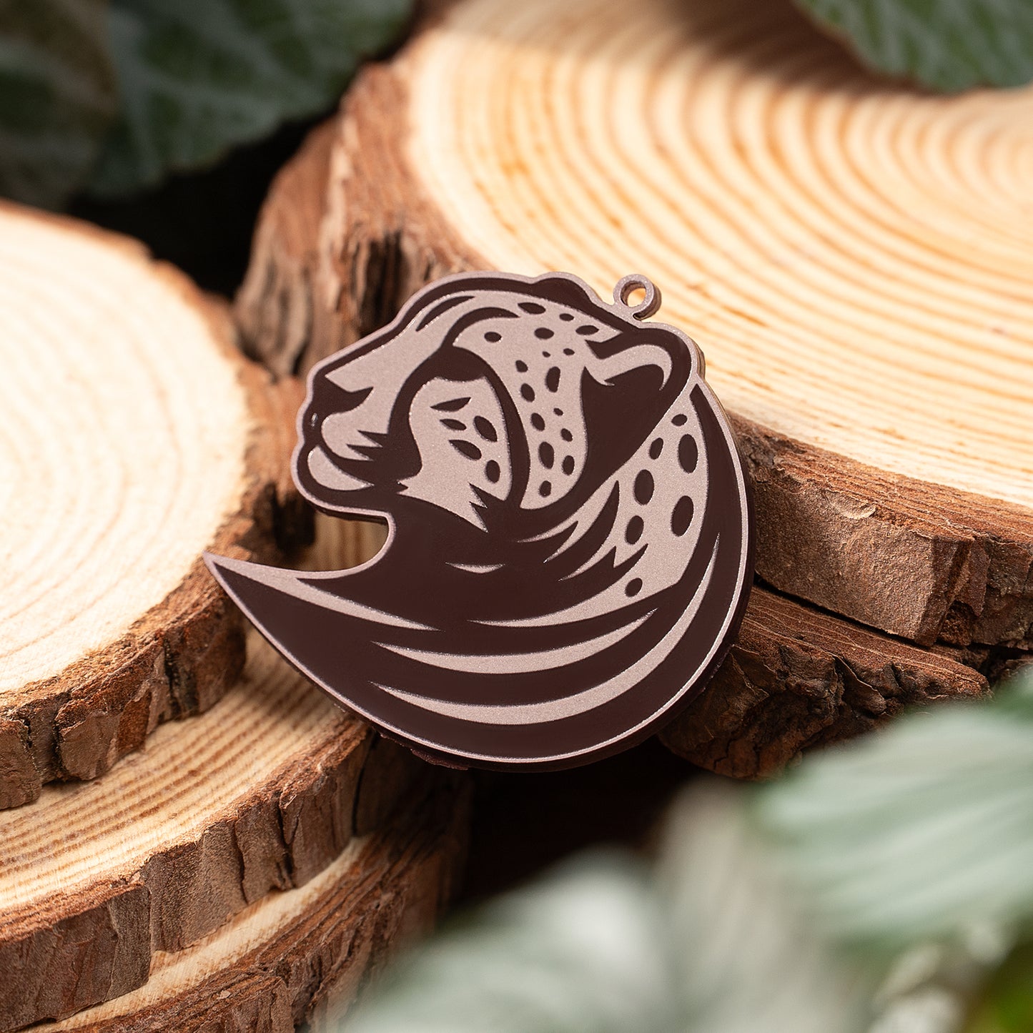 Acrylic Cheetah Pendant Graphic Cut Engraving