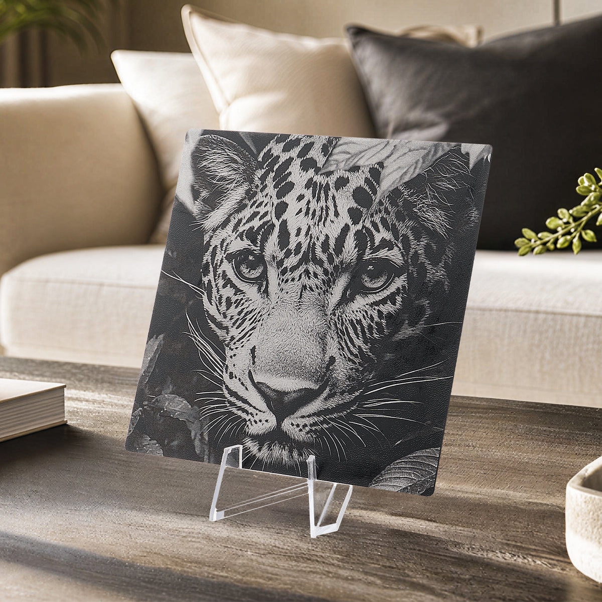 Jaguar aluminum engraving