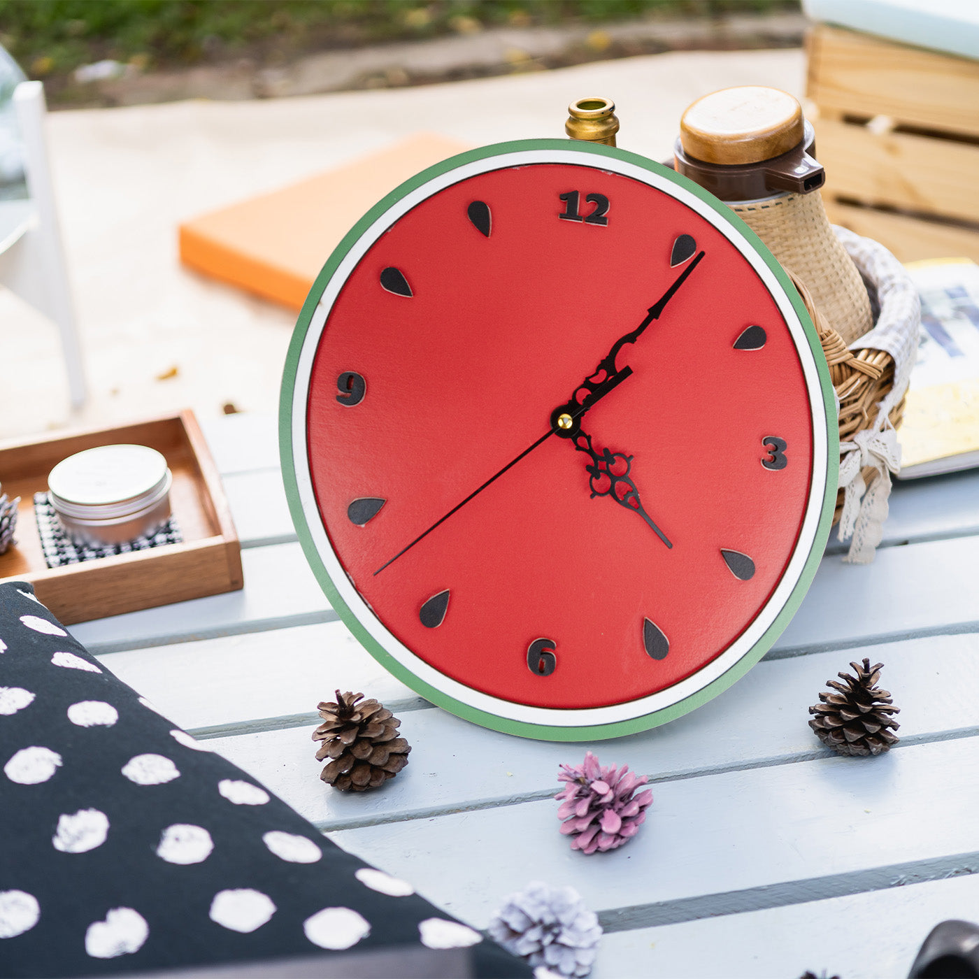 Summer Theme Wooden Watermelon Clock