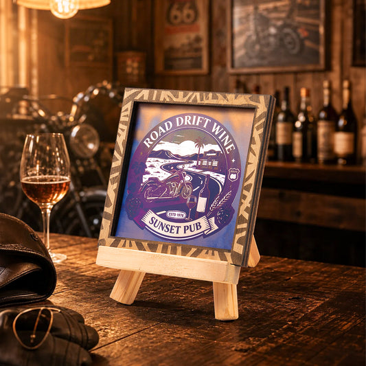 Motorcycle-themed Coaster Color Engraving