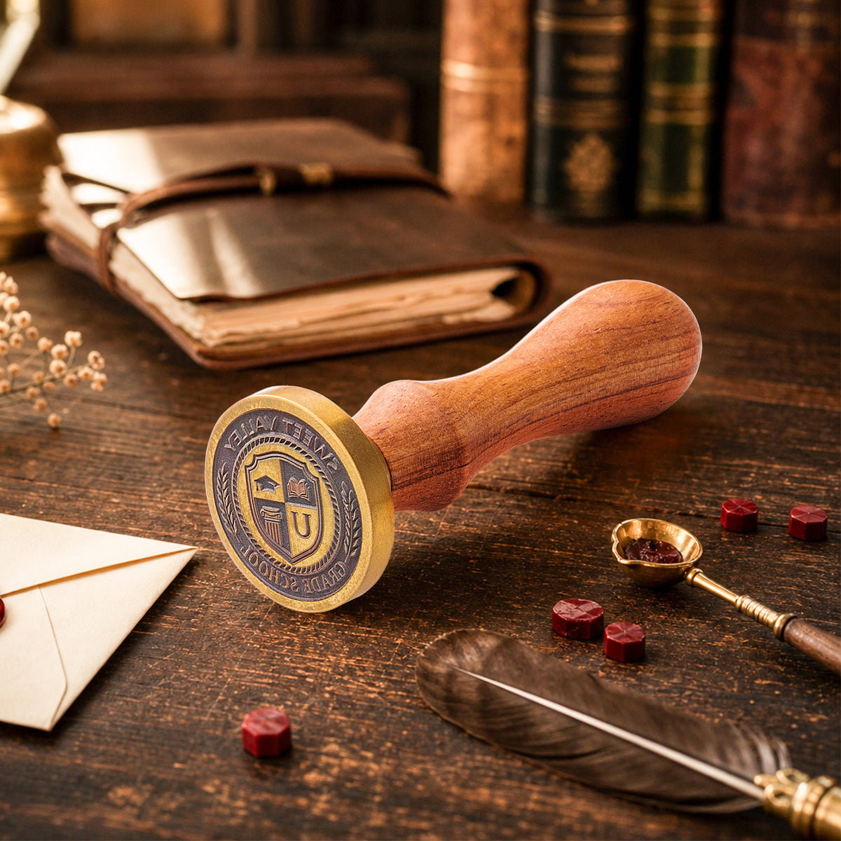 School Emblem Wax Seal Stamp Deep Engraving