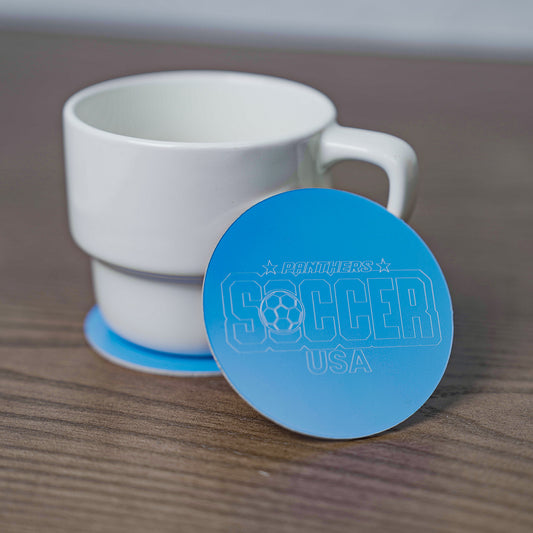 Soccer football theme abs acrylic coaster engraving