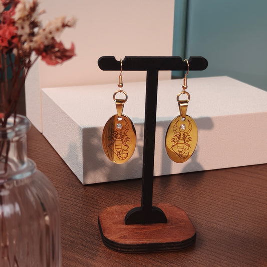 Scorpio Metal Earrings Engraving