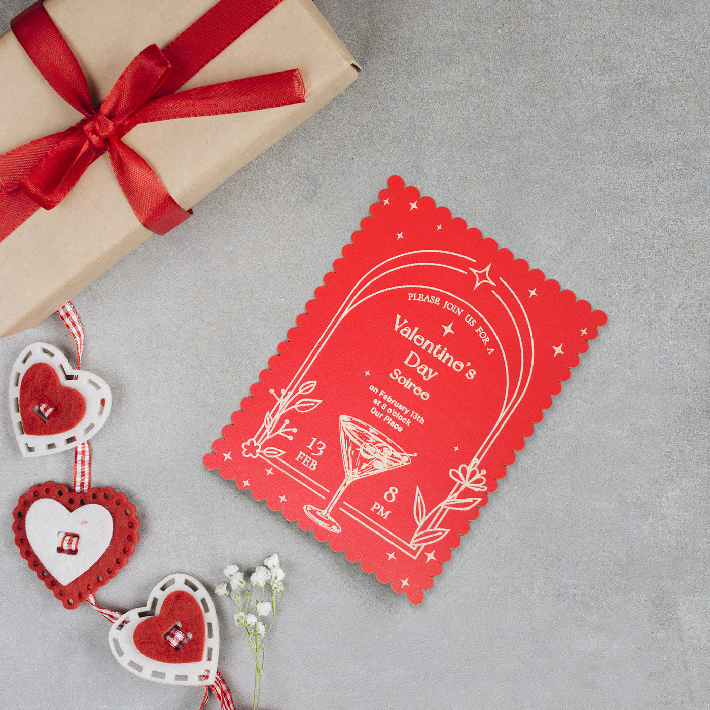 Paper Valentine's Day Invitation Cards