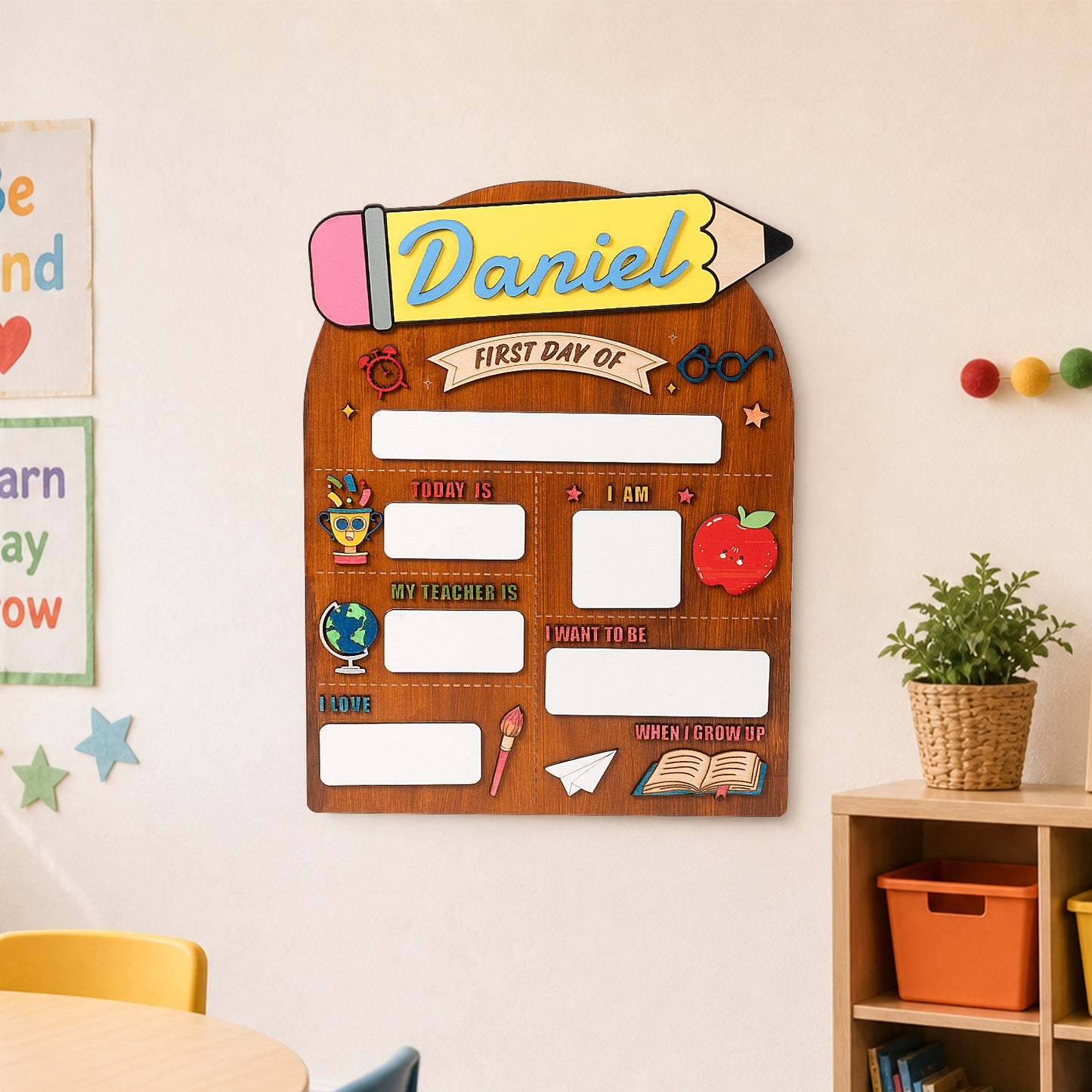 Back-to-School "First Strokes of Learning" Commemorative Plaque Decor