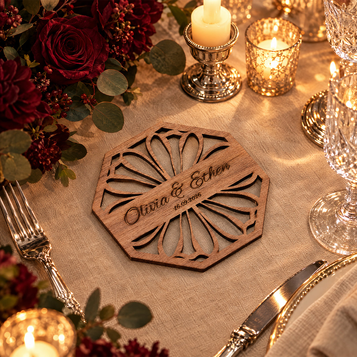 Wedding Souvenir Coaster Engraving