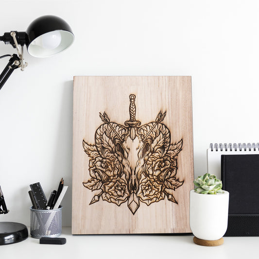 Gothic Style Animal 3D Deep Engraving Pattern