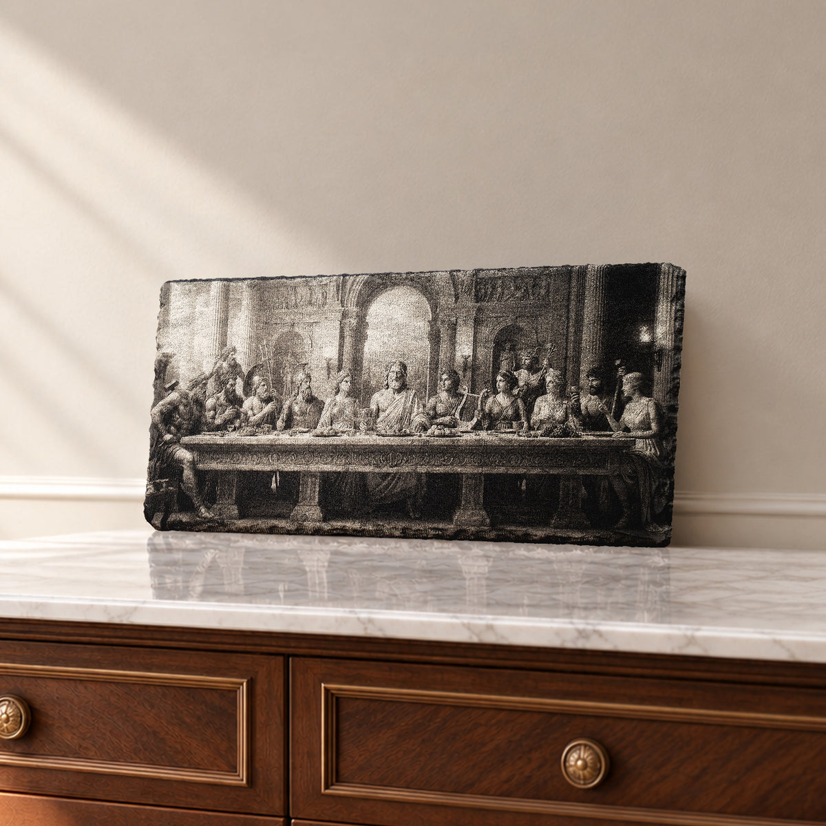 Feast of the Greek Gods Slate Stone Engraving