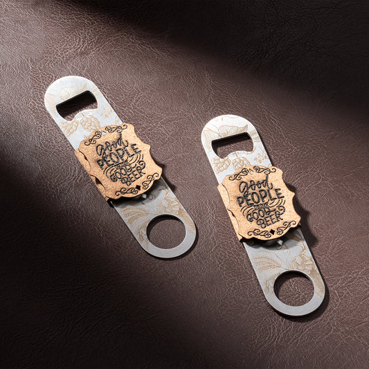 Stainless Steel Leather Bottle Opener Engraving