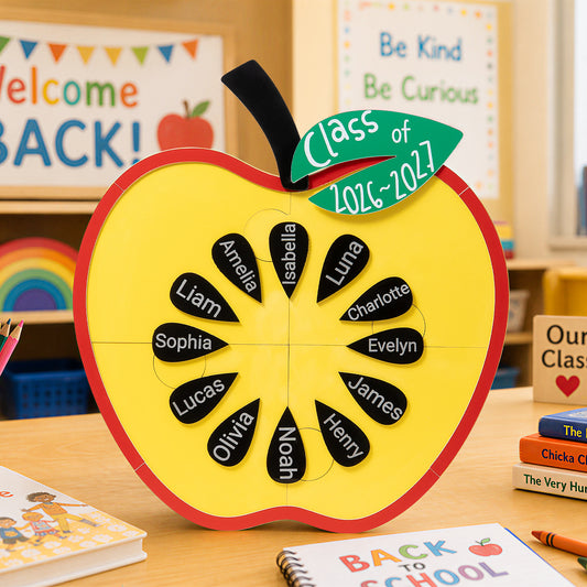Back-to-School Apple nameplate ornament
