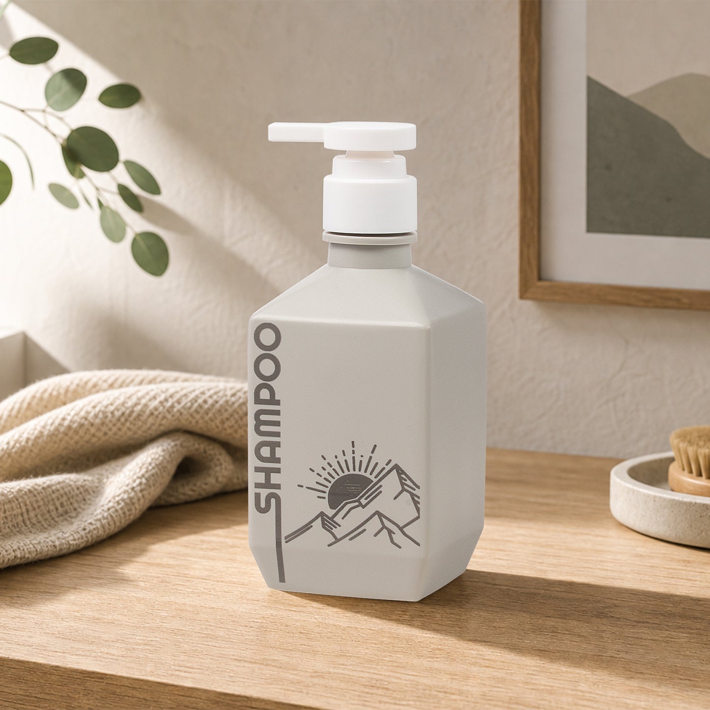 Shampoo Plastic dispenser bottle engraving