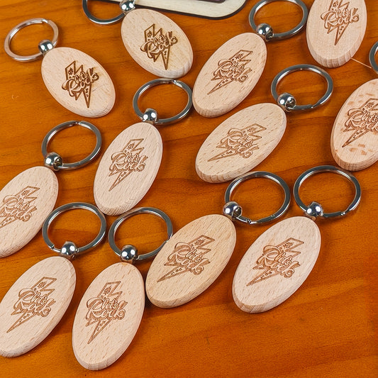 Wooden Keychain Engraving Pattern
