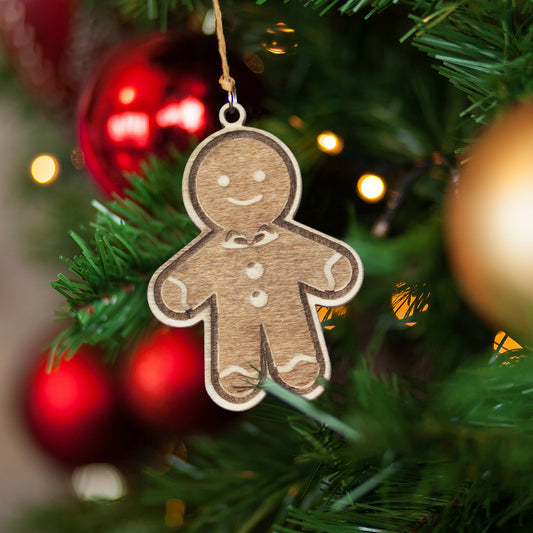 Wooden Gingerbread Man Christmas Tree Ornament