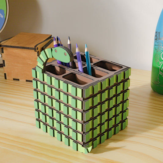 Wooden Snake Pen Pencil Holder