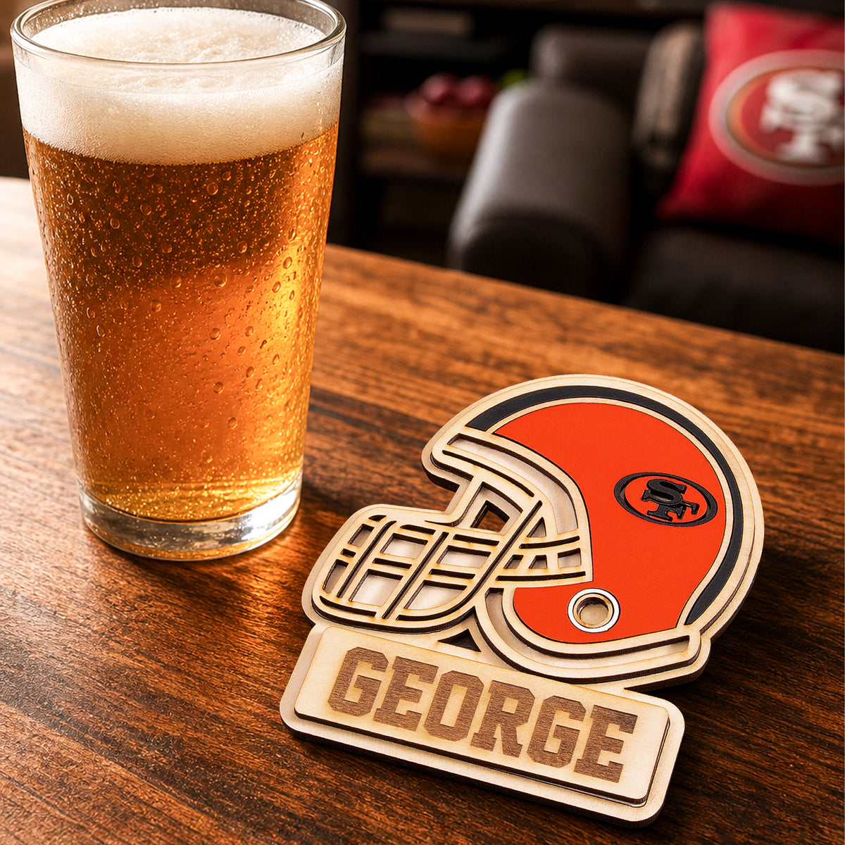 Football Stars Name Coaster