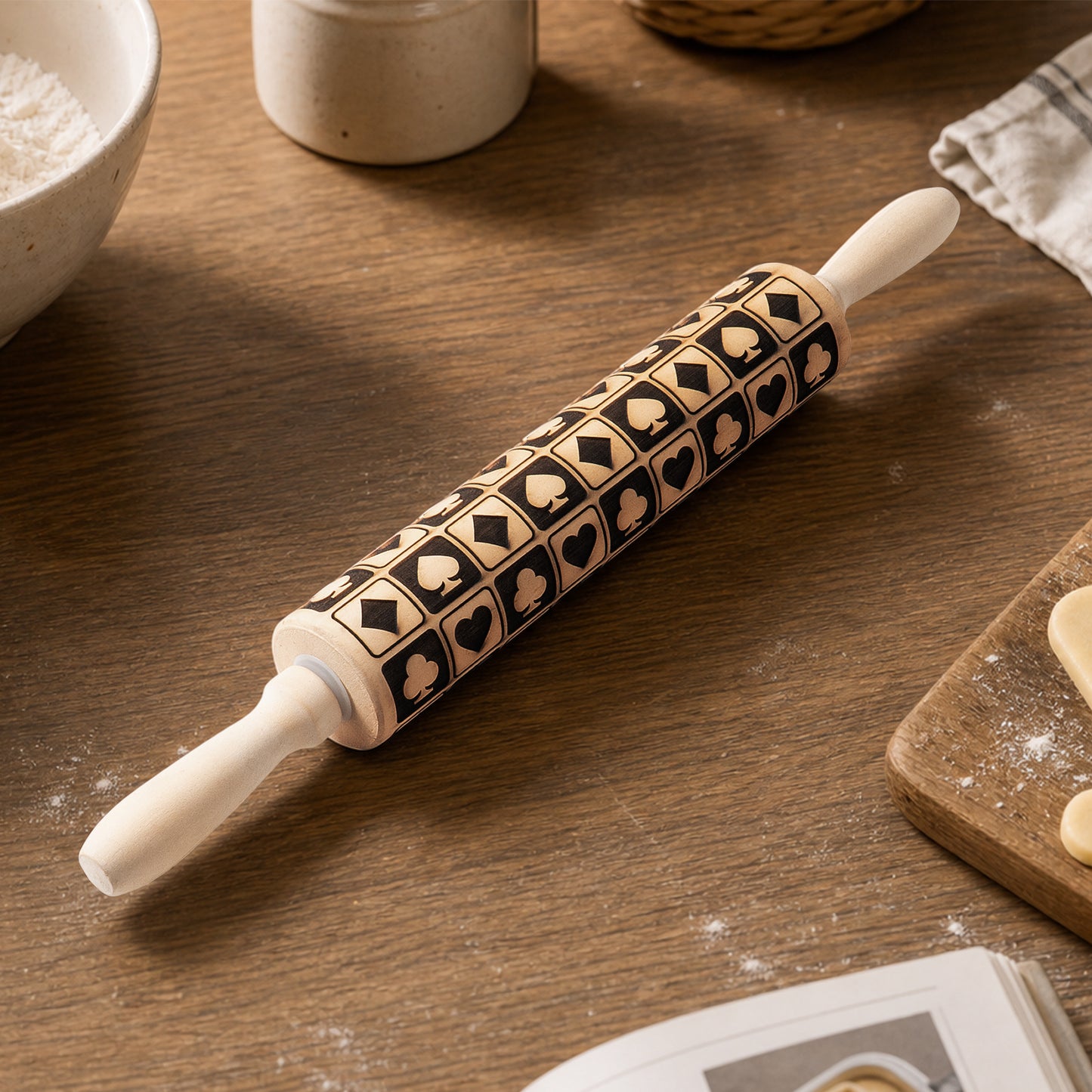 Playing card suits Rolling Pin