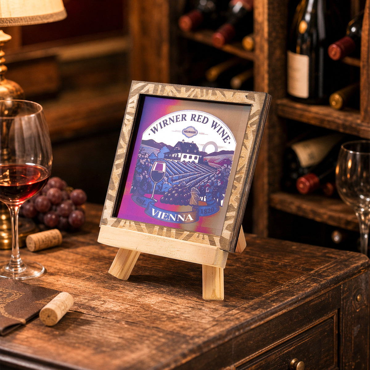 Wine Estate Coaster Color Engraving