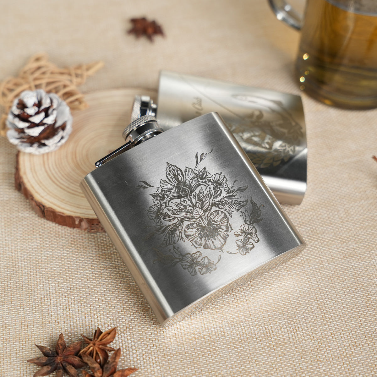 Patterned Flasks Stainless steel whisky flask engraving pattern – WeCreat Projects