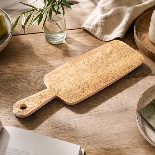 Giant Octopus Monster Engraved wooden cutting board