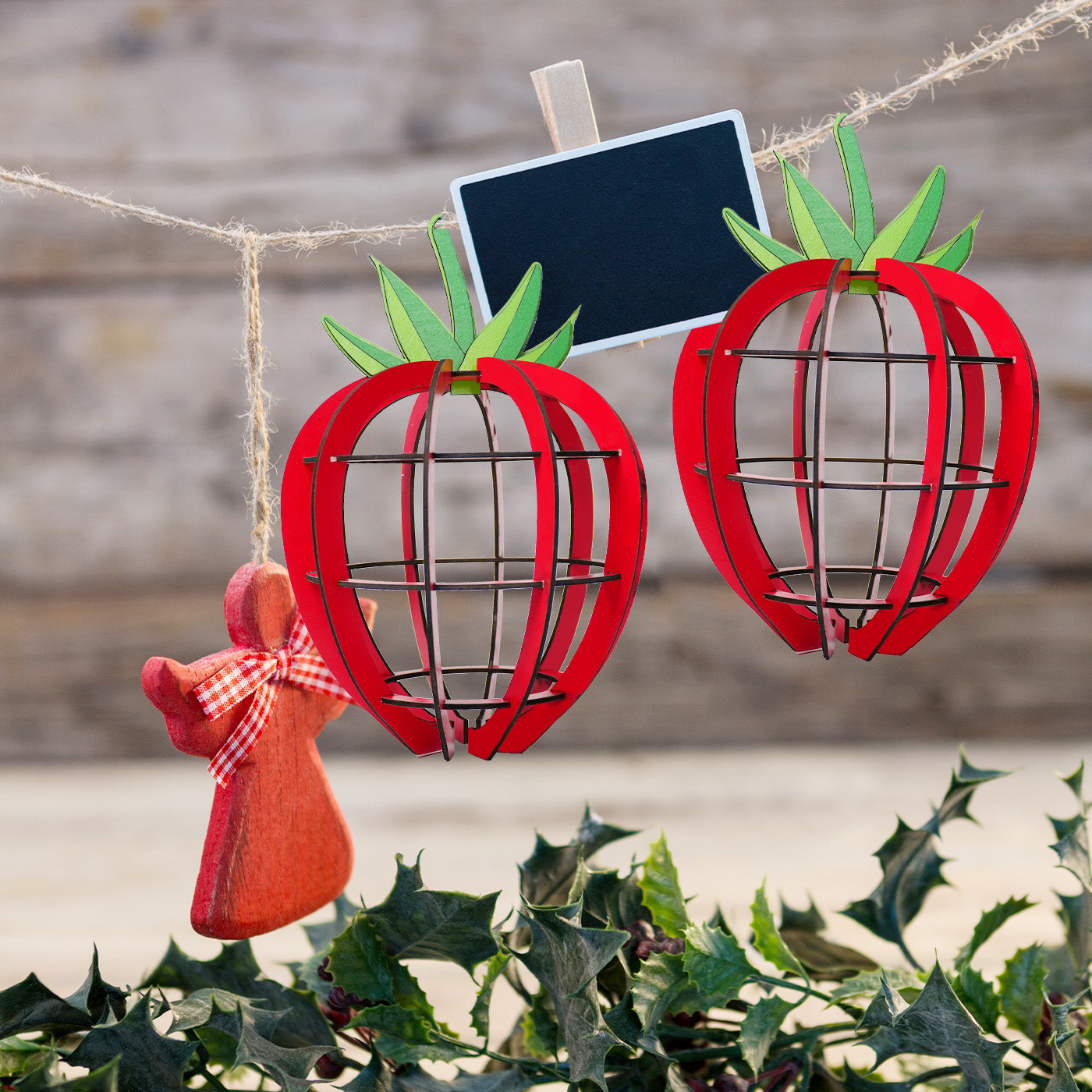 3D Strawberry Ornaments