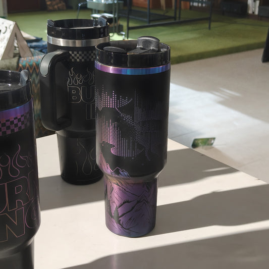 Aurora Mountains Engraved Mug