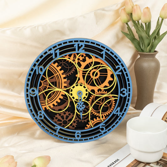 Wooden Multi-Layer Clock Decorative Hangings
