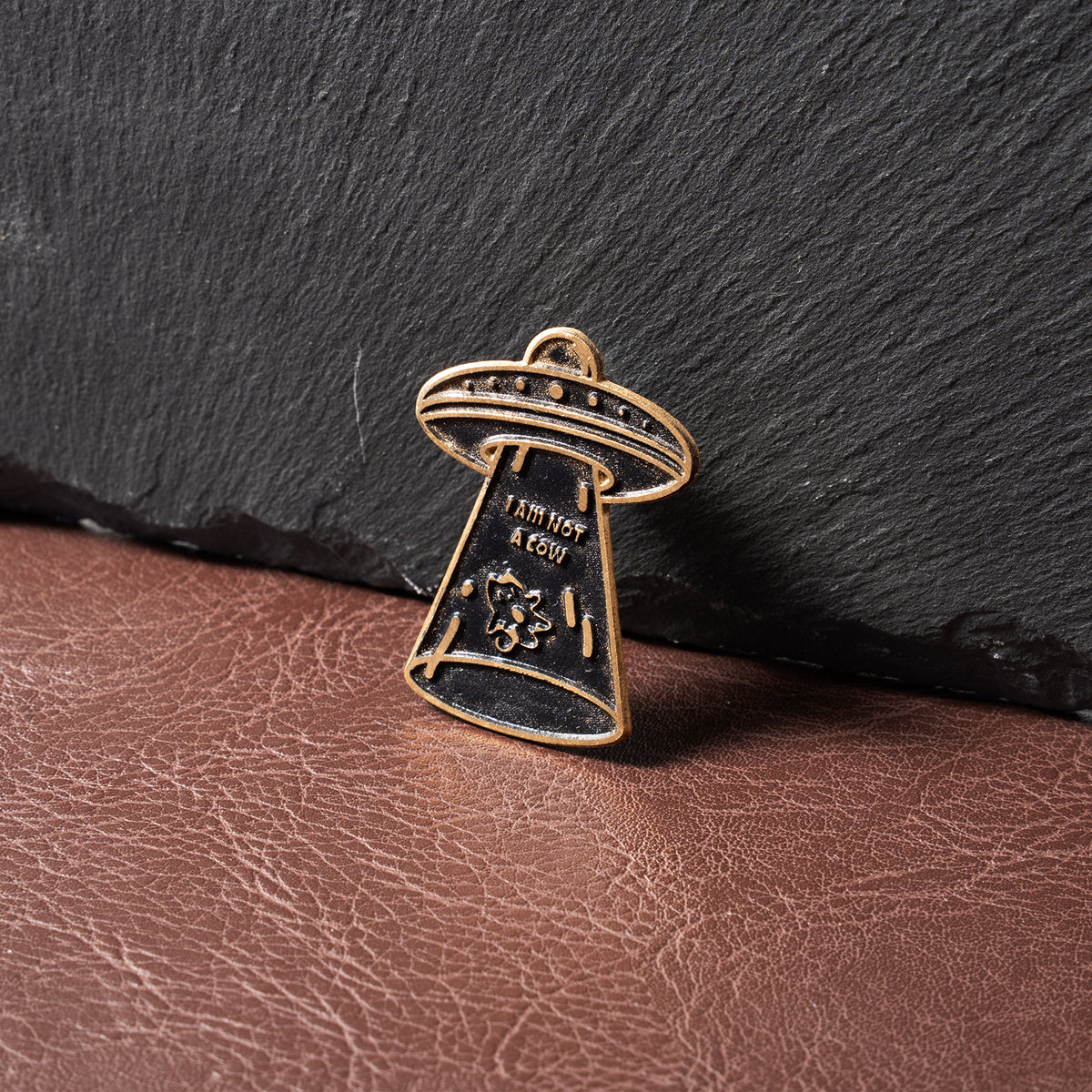 UFO Flying Saucer Funny Brooch