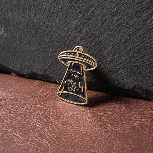UFO Flying Saucer Funny Brooch