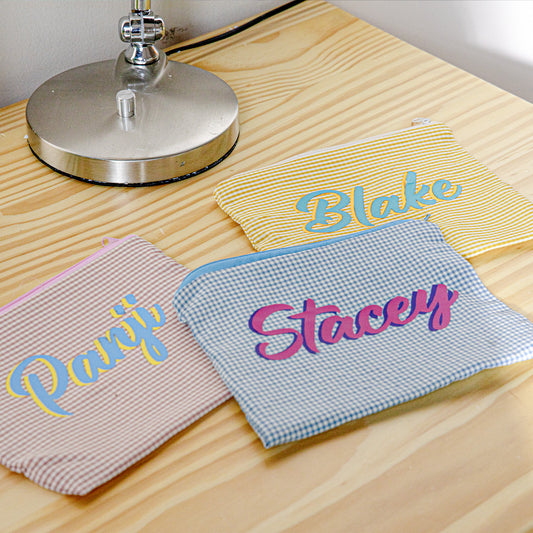Back to school heat transfer vinyl pencil bag