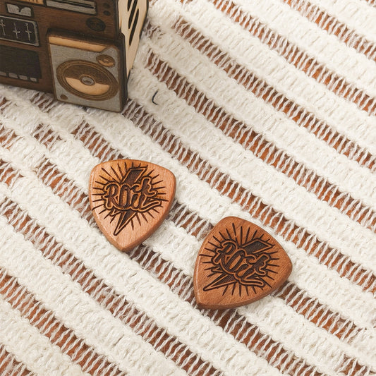 Rock guitar pick engraving