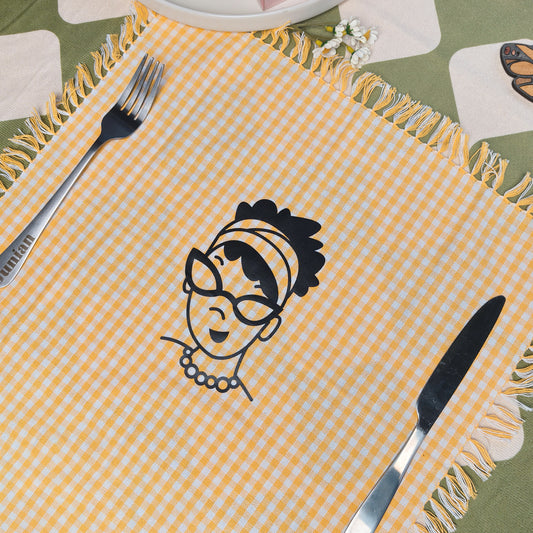 Character portrait napkin cloth