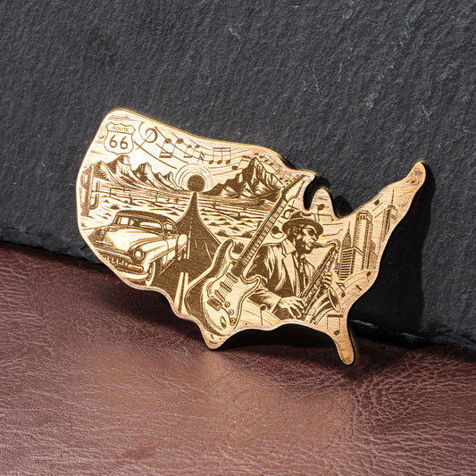 US Map Brass plaque cutting engraving