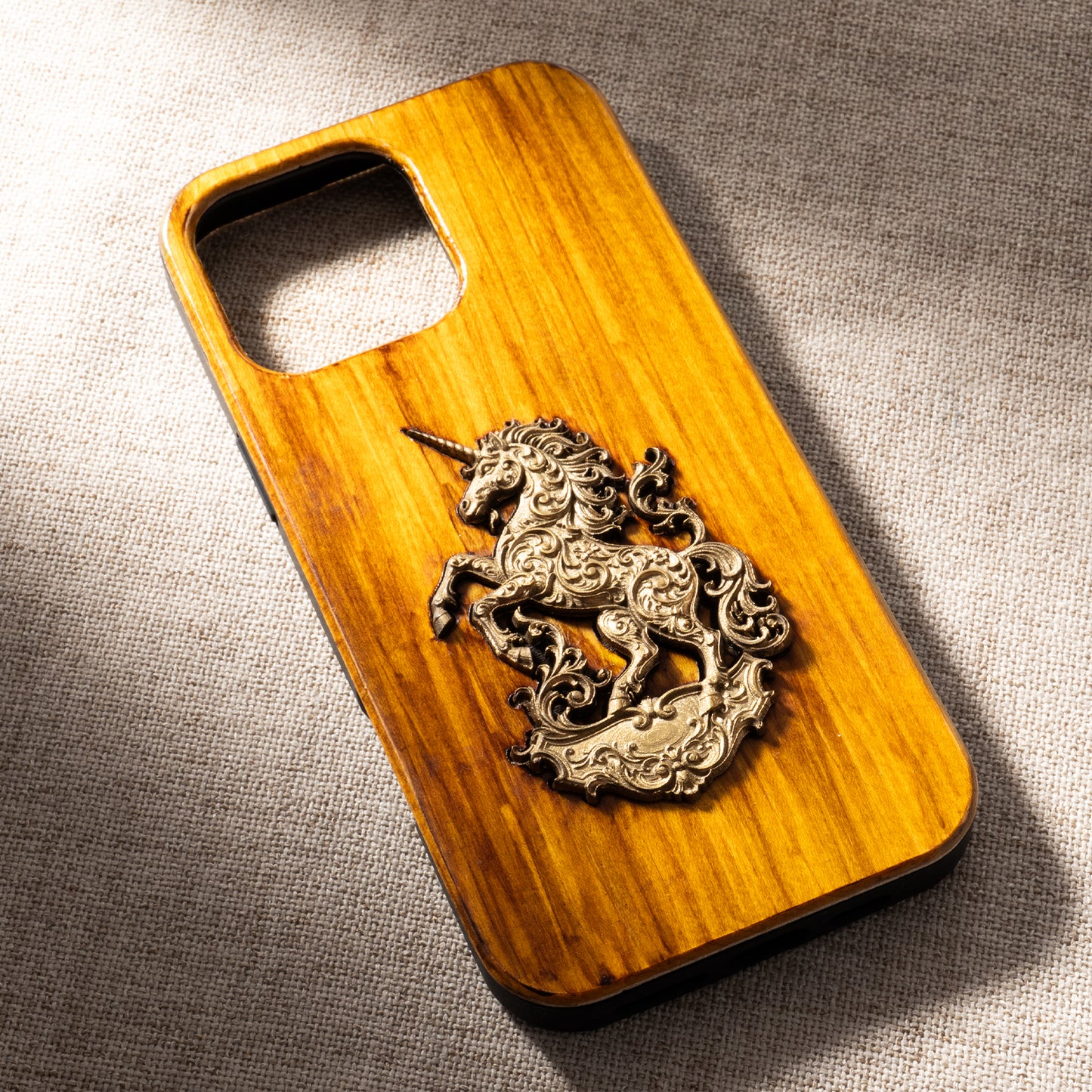 Unicorn Brass Phone Case Decoration