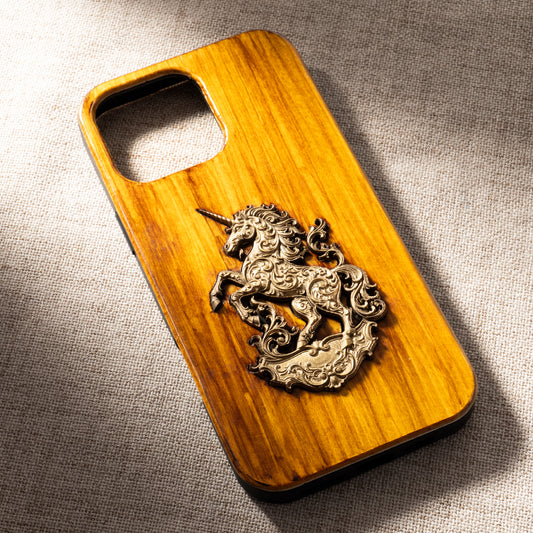 Unicorn Brass Phone Case Decoration