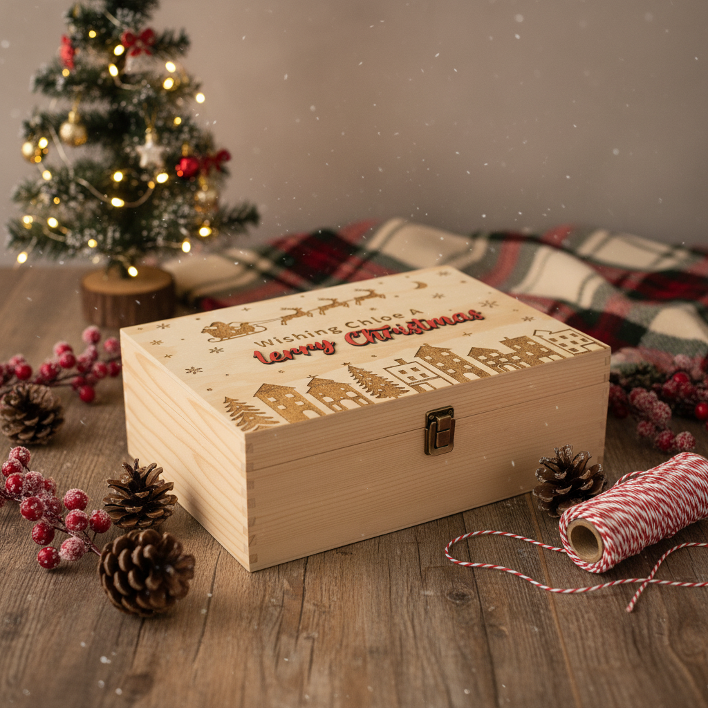 Christmas Wooden Box Engravin