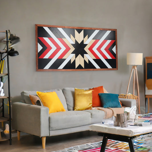 Tribal Geometry Wooden Decorative Wall Art