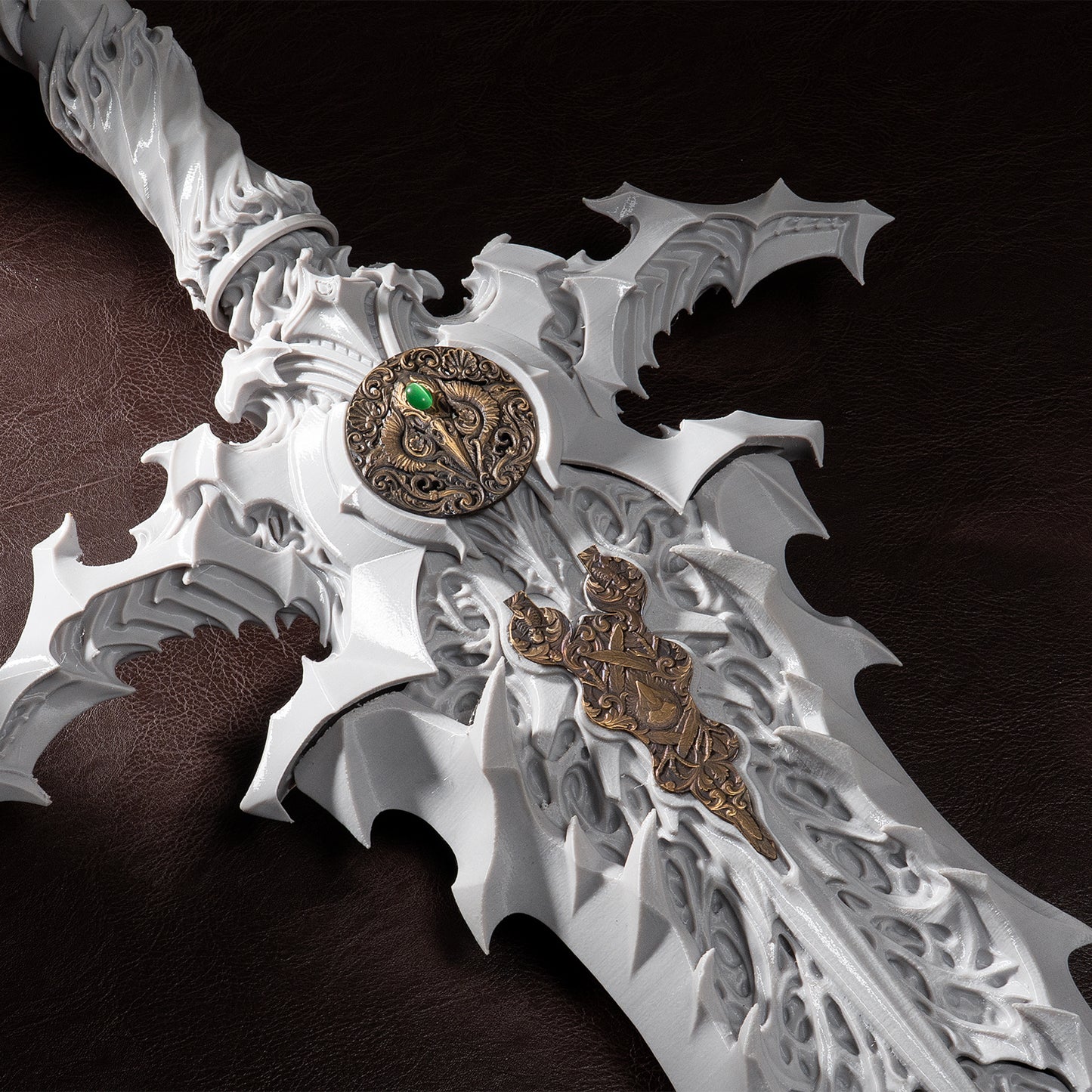 Fantasy sword inlay inset accessory brass relief engraving