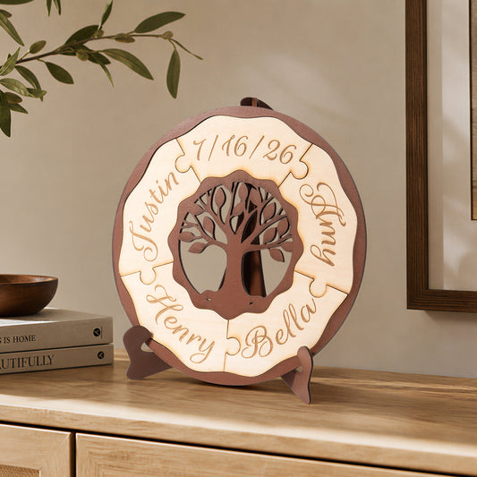 Family puzzle ornament