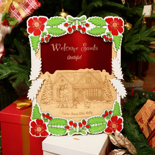 Christmas Themed Message Board Photo Frame