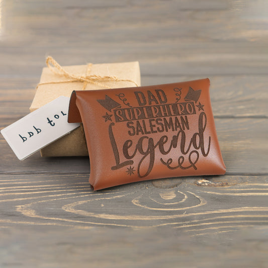 Fathers Day Leather Coin Purse Engraving