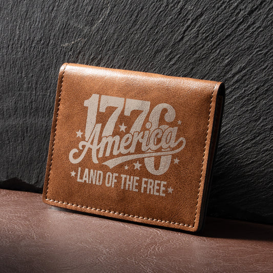Independence Day Leather Wallet Engraving
