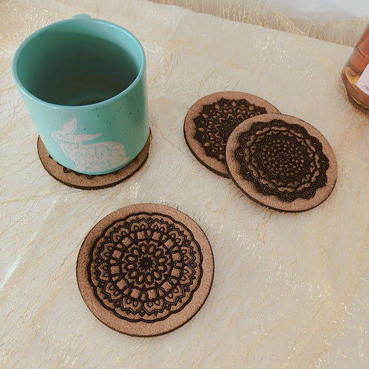 Cork pattern coasters